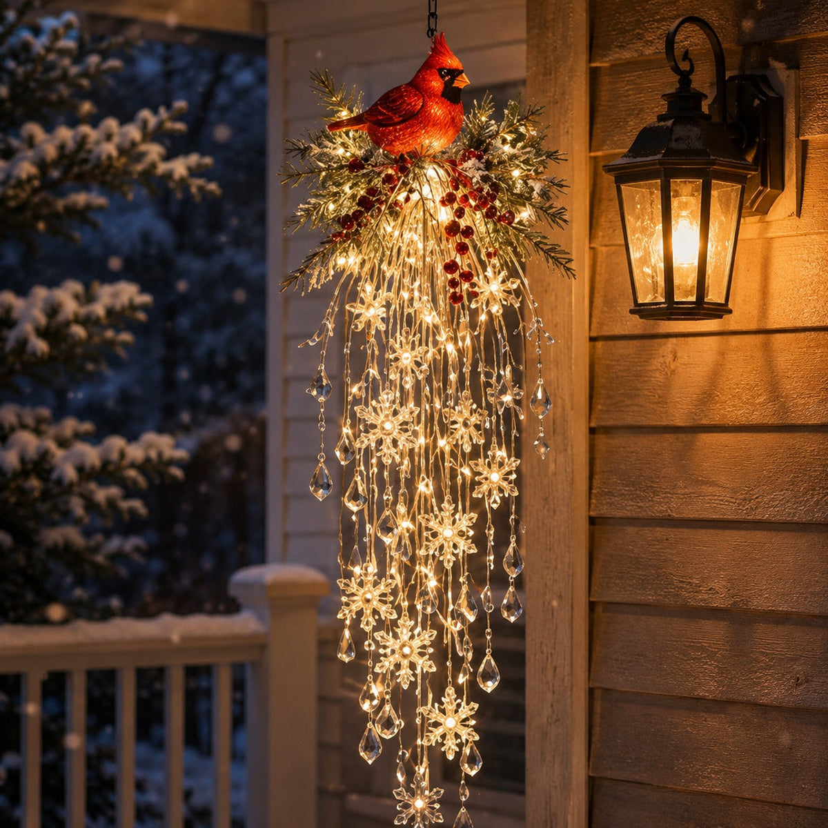 π
Christmas Hanging Snowflake & Crystal LED Light | Magical Porch Glow β¨