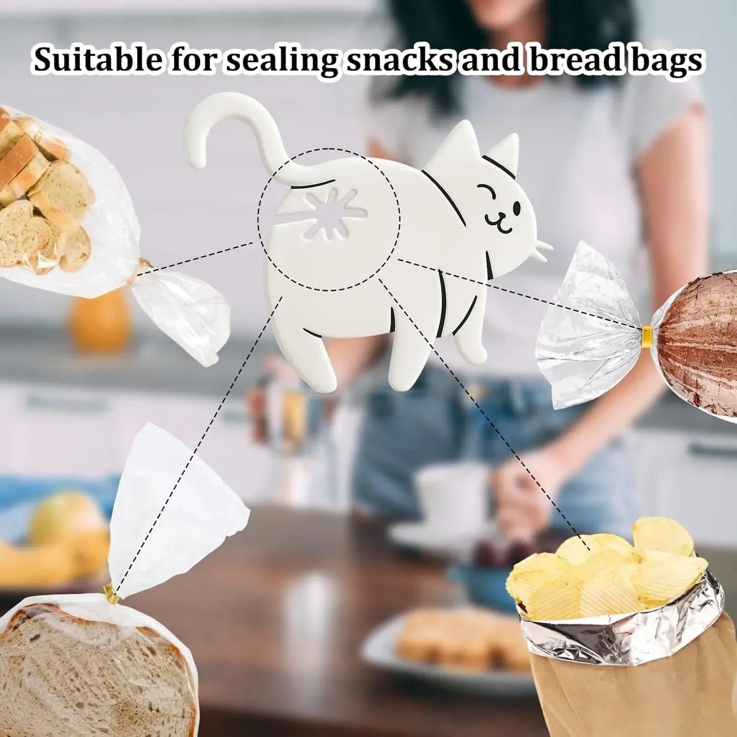 10 Pcs Cat Butt Bread Clip
