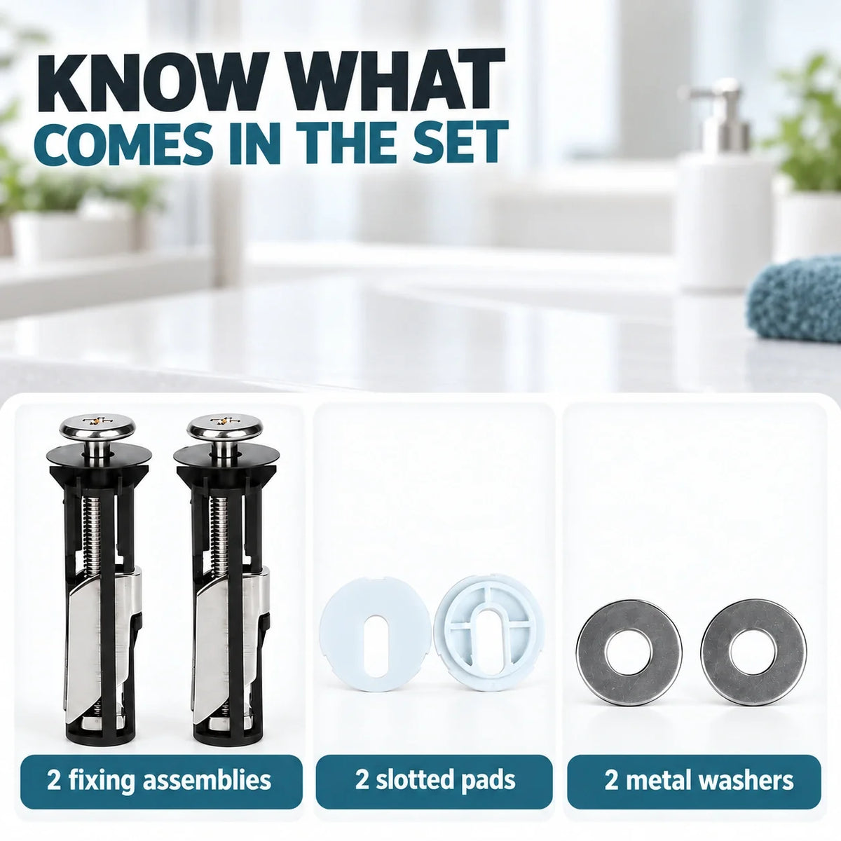 ⚙️Toilet Seat Fixing Kit – Replacement Bolts for a More Secure Seat