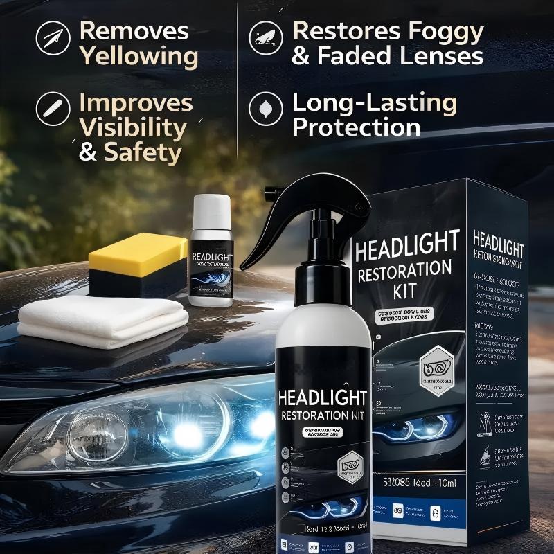🚗Professional Headlight Restoration Kit | Clear Oxidation & Yellowing
