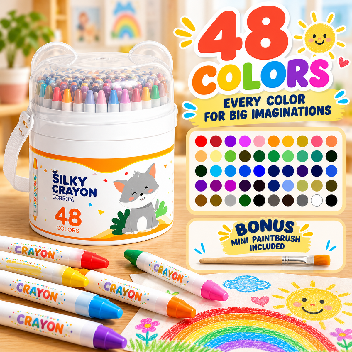 🎨 Washable Silky Twist-Up Crayons