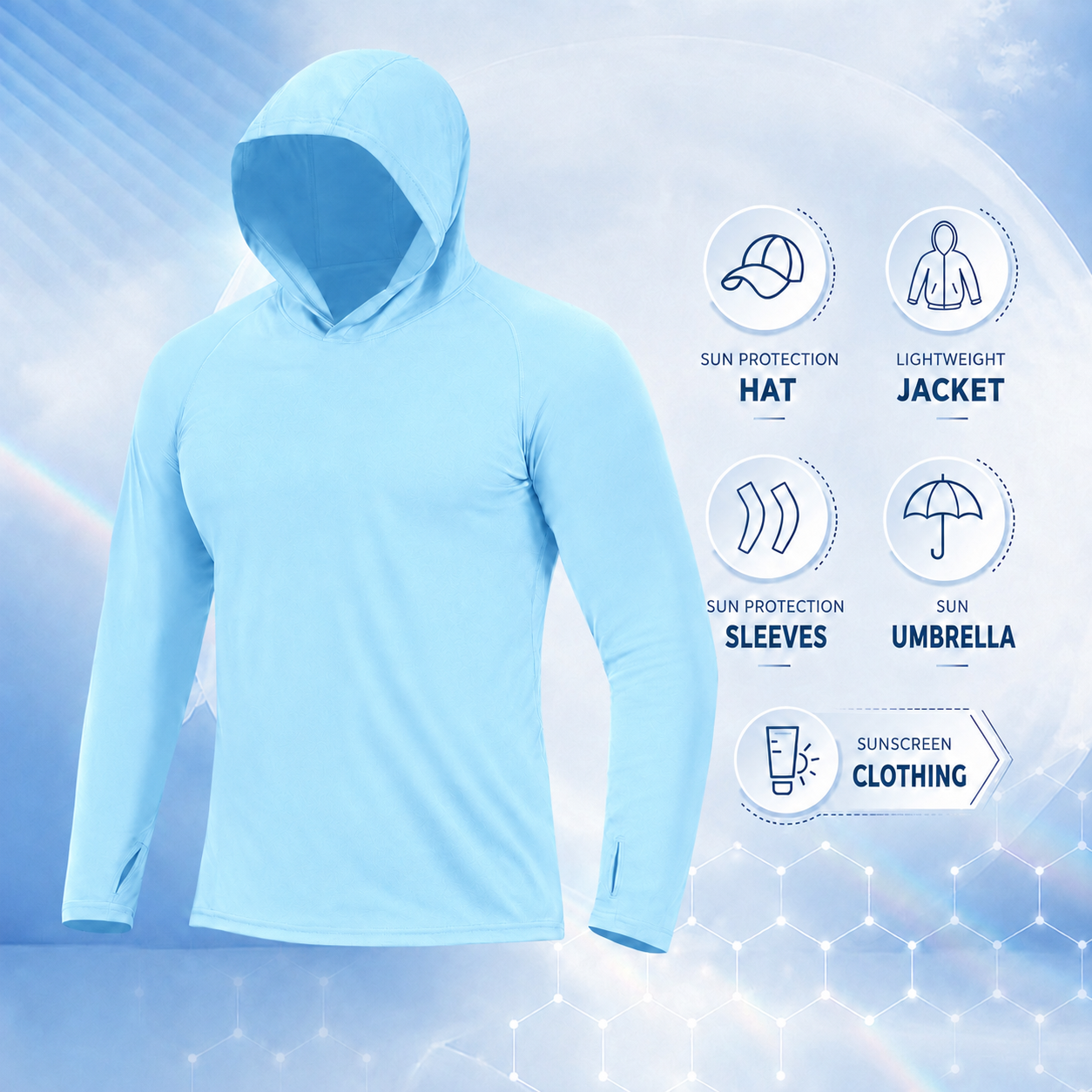 Unisex Summer Ice-Silk Sun Protection Hoodie☀️
