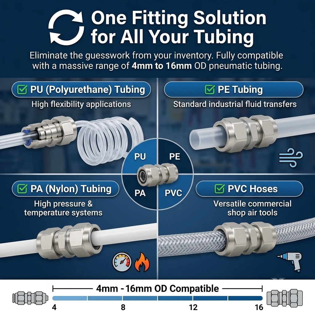 🔥Heavy-Duty Push-to-Connect Air Fittings (4mm-16mm) | Metal/Iron