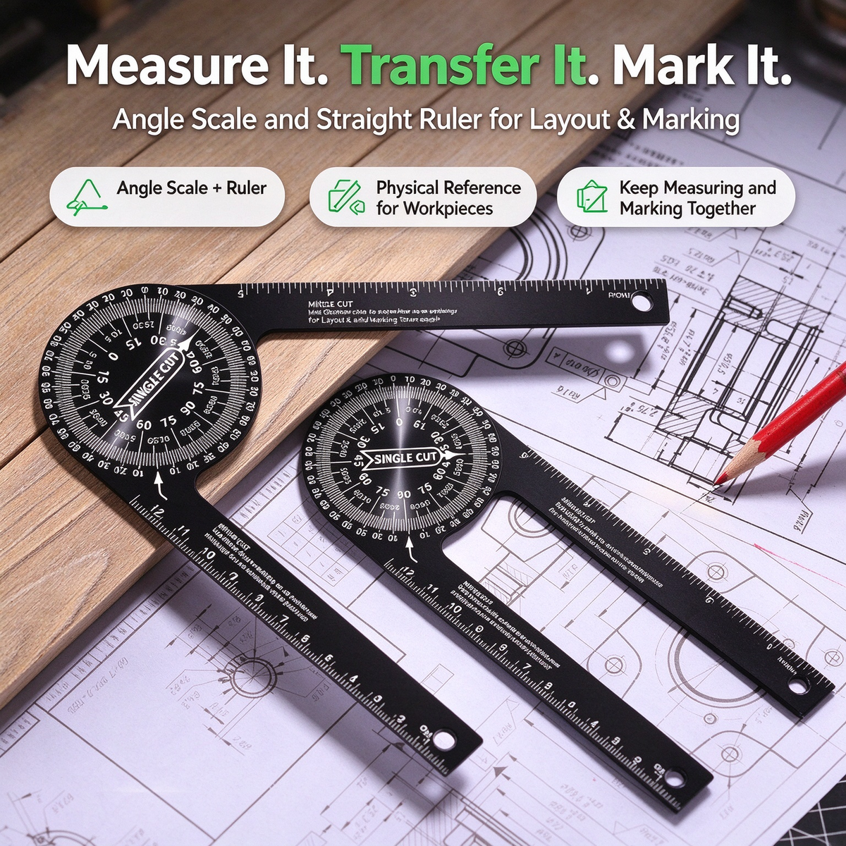 360° AdAdjustable Woodworking Angle Finder