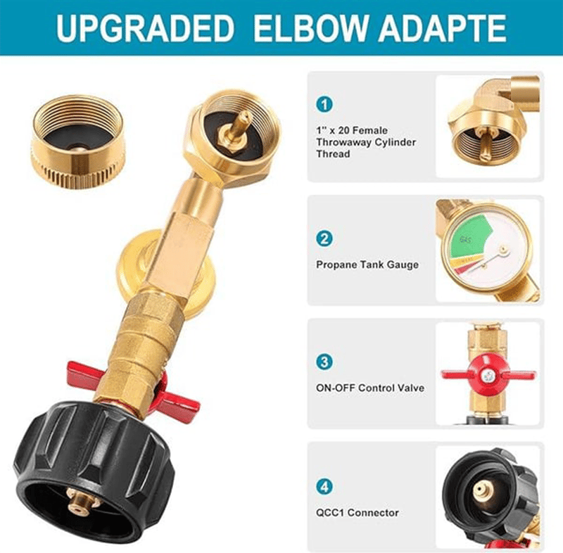 ✨ Top-Rated Propane Refill Elbow Adapter with Tank Gauge