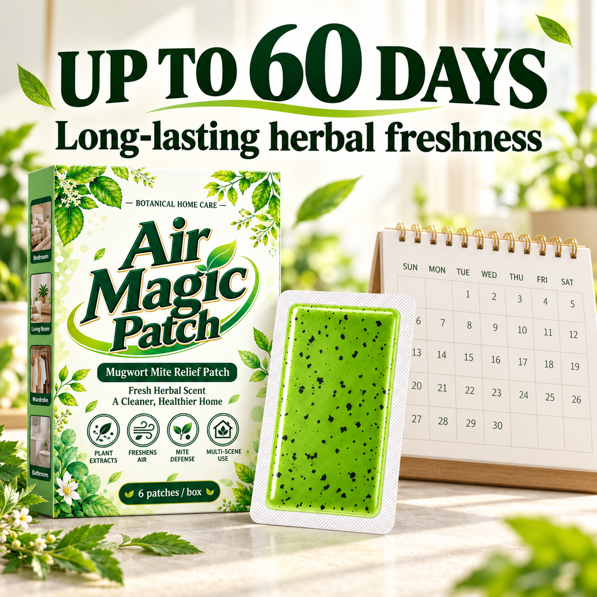 🌿 Mugwort Mite Defense Patches – Botanical Home Care, 6-Pack