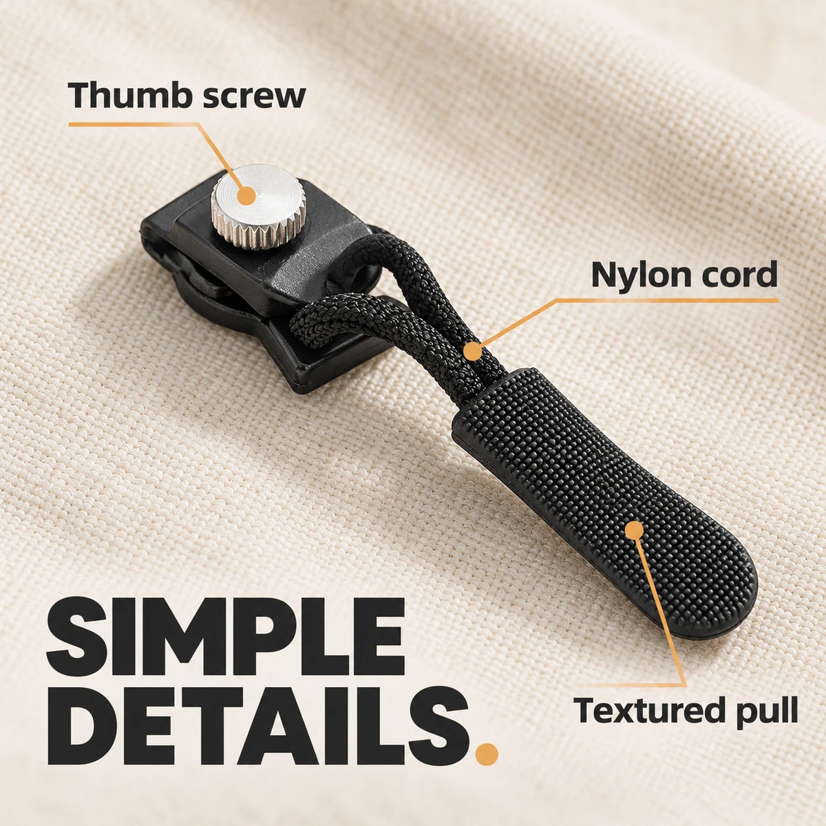 Zipper Repair Slider – No-Sew Screw-On for #3 & #5 Zippers 🧵