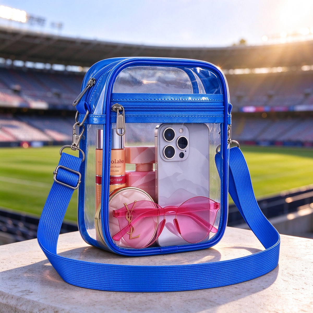 🏟️Stadium Approved Clear Crossbody Bag - Waterproof PVC Transparent Bag