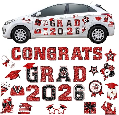 2026 Graduation Car Magnet Decor Set