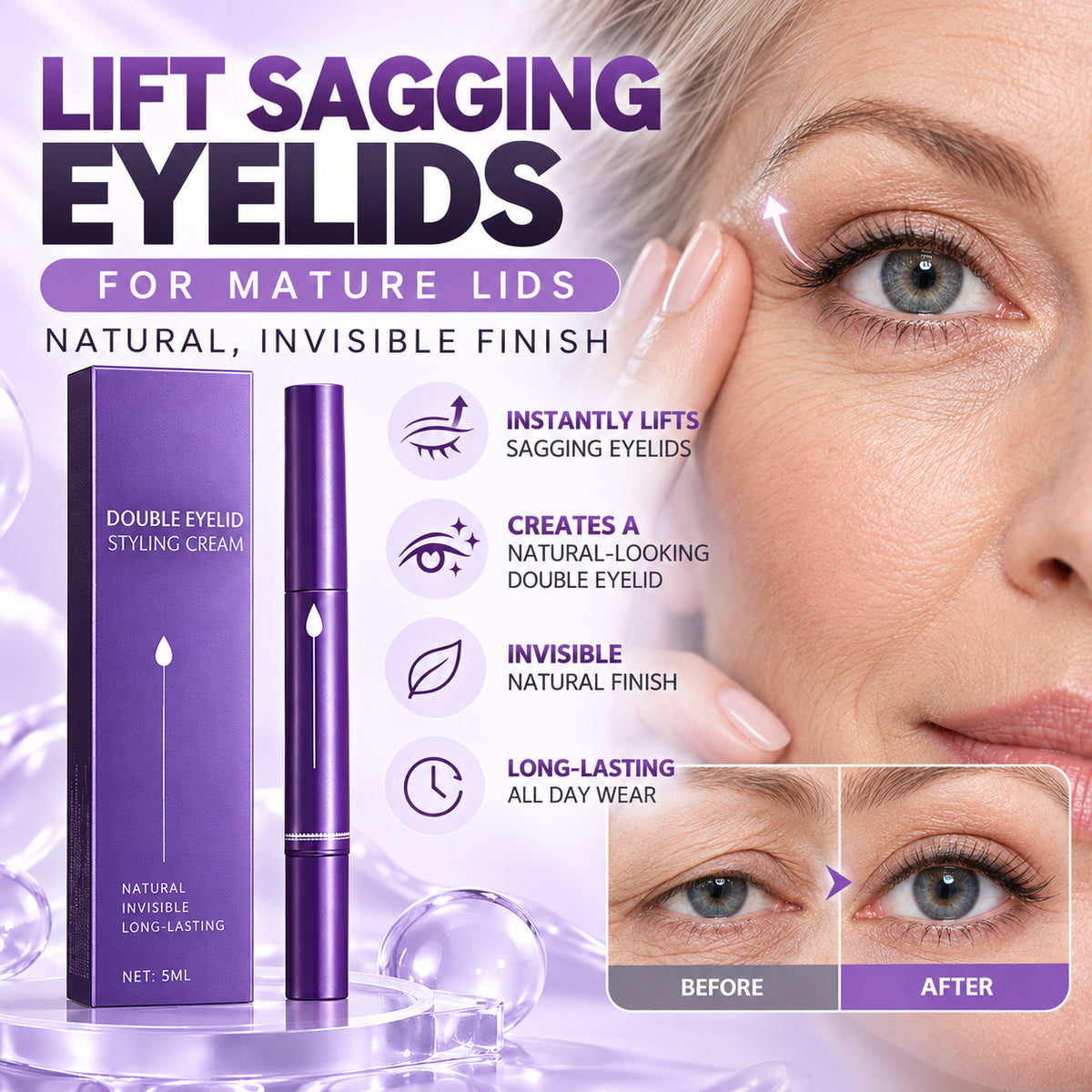 ✨ Invisible Double Eyelid Styling Pen – Natural-Looking Crease & Long-Lasting Hold