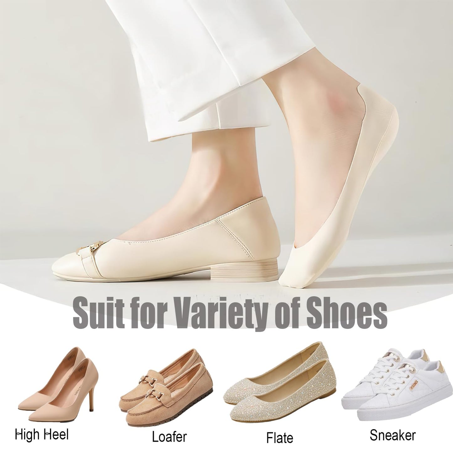 Padded Invisible Boat Socks for Women