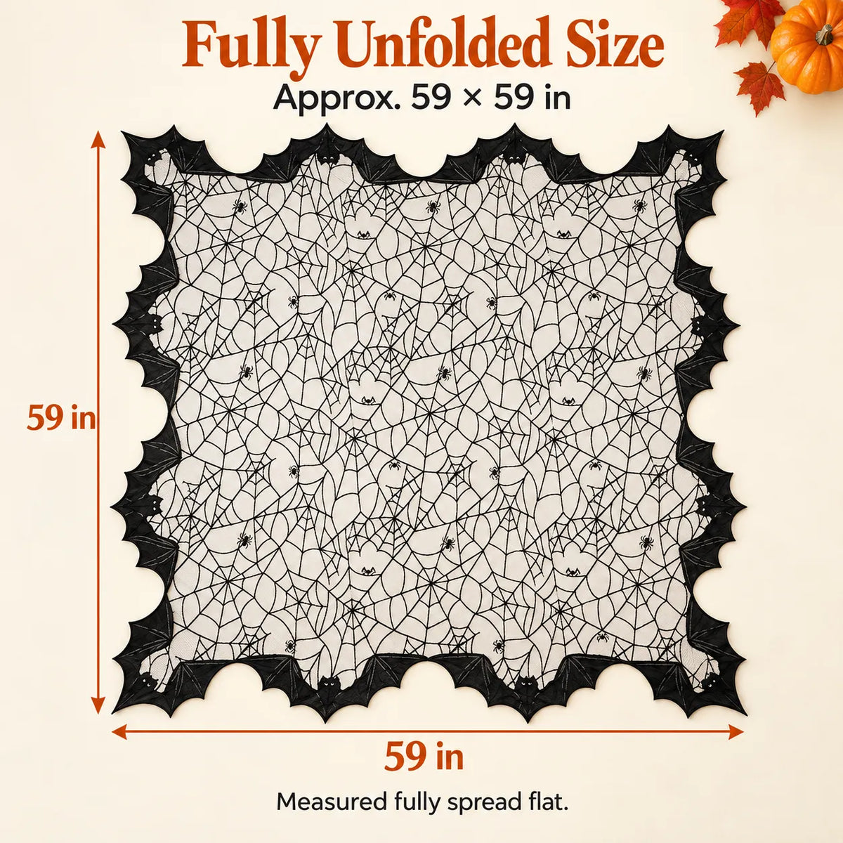 🕸️ Halloween Spiderweb Lace Poncho – Black Sheer Costume Cape with Batwing Hem 🎃