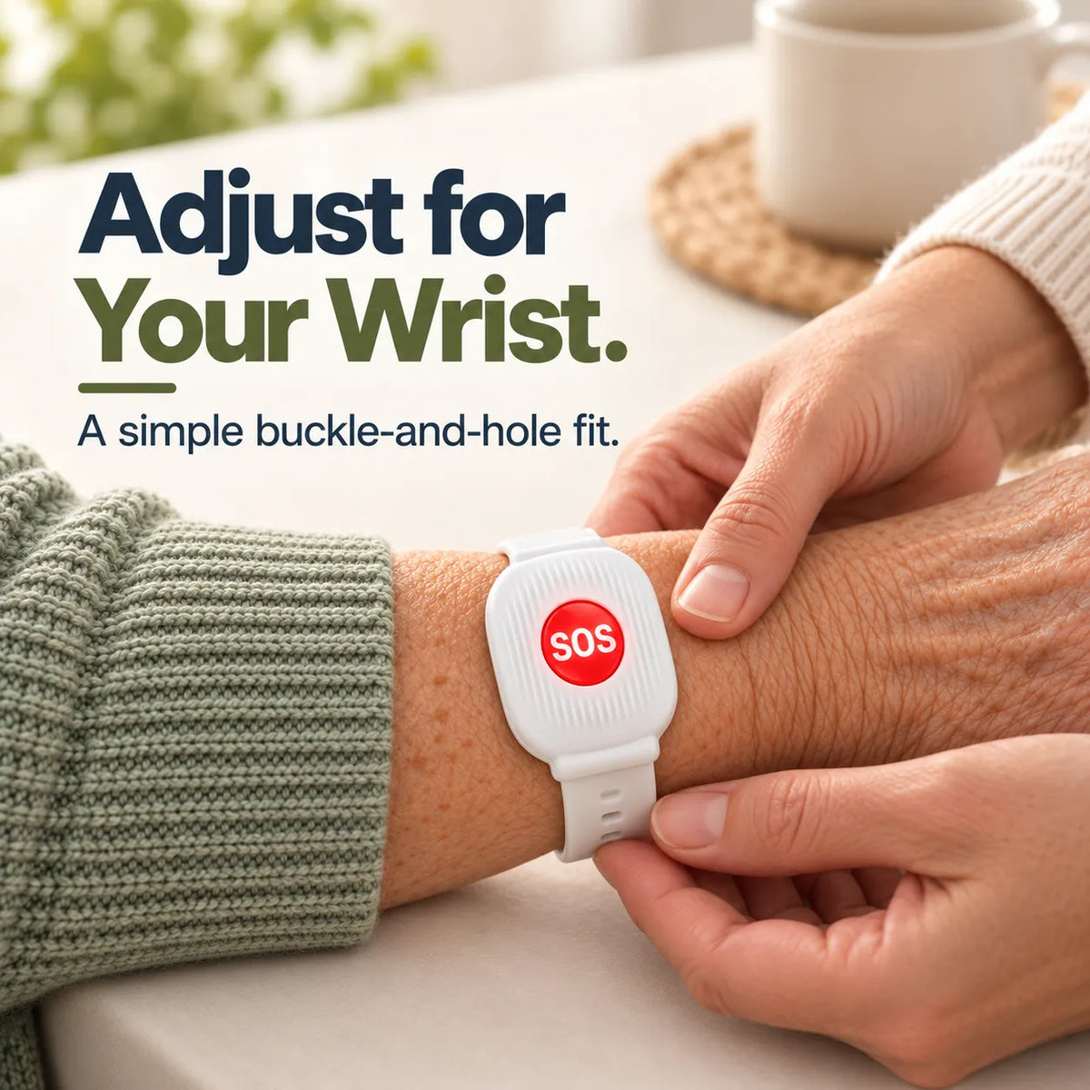 ⌚ Wi-Fi SOS Alert Bracelet for Seniors – Wearable Help Button with Family App Alerts 🤍