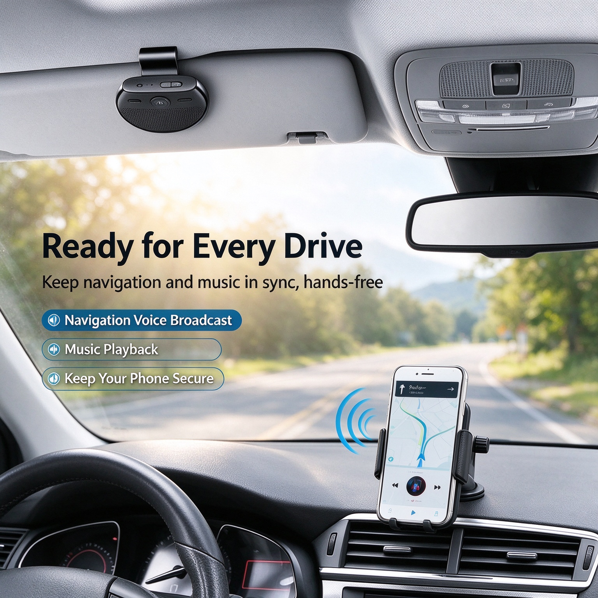 Bluetooth car sun visor hands-free speaker