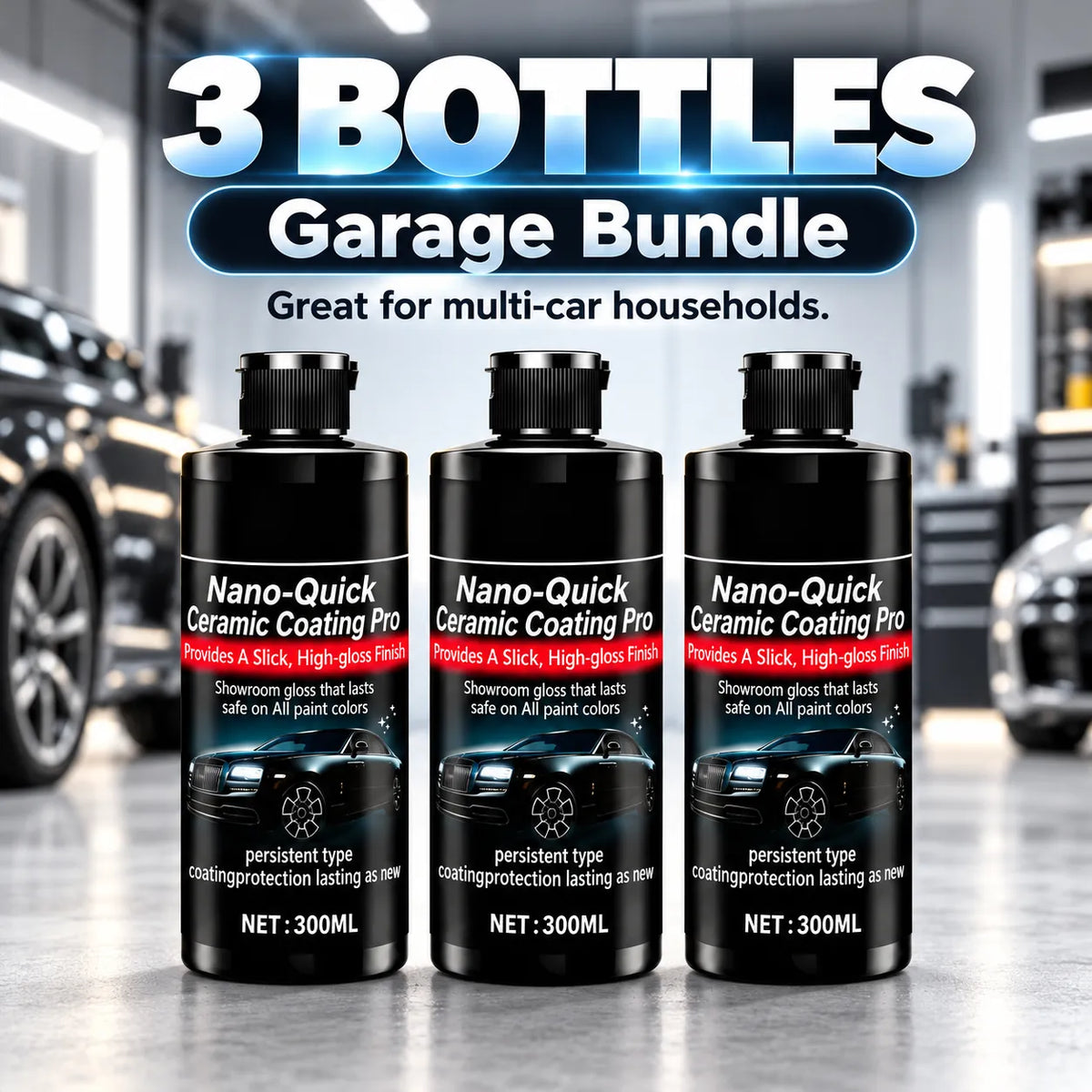 🚗 Nano-Quick Ceramic Coating Pro – High-Gloss Car Paint Care | 300 mL