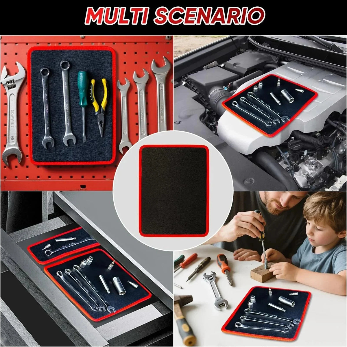 🧲 Flexible Magnetic Tool Mat – Keep Screws, Bolts & Tools Organized During Repairs
