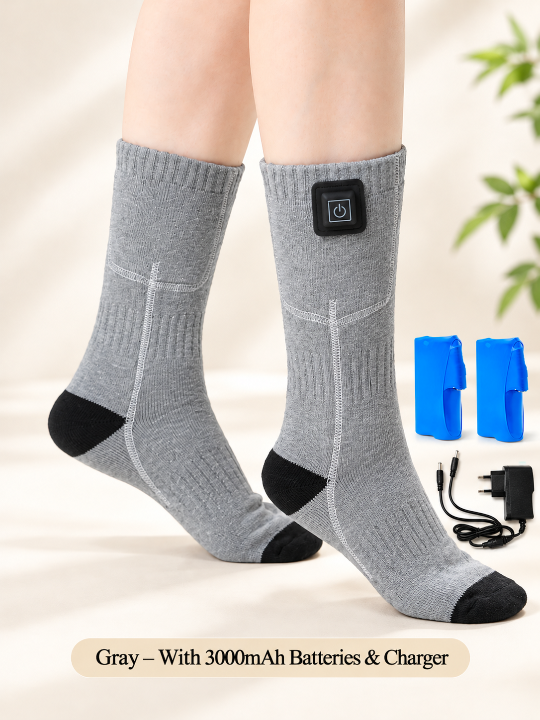 🔥 Rechargeable Heated Socks – 3 Adjustable Heat Levels, 3000mAh Battery Option & Winter Foot Warmth