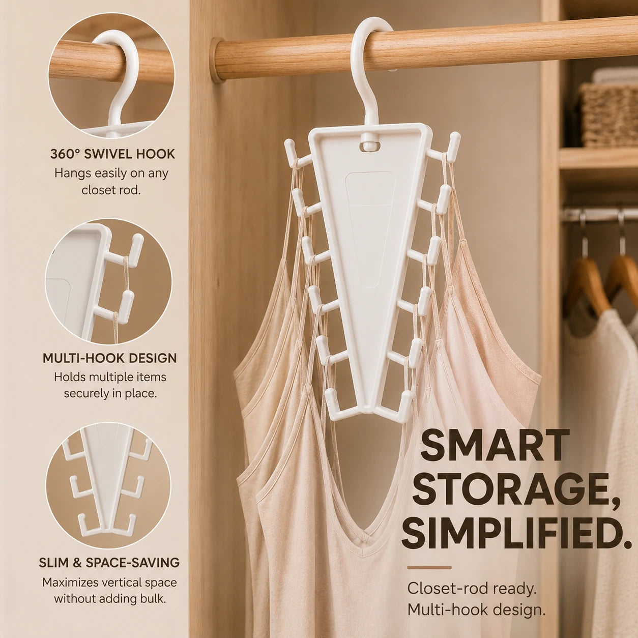 Vertical Closet Organizer Hanger for Accessories