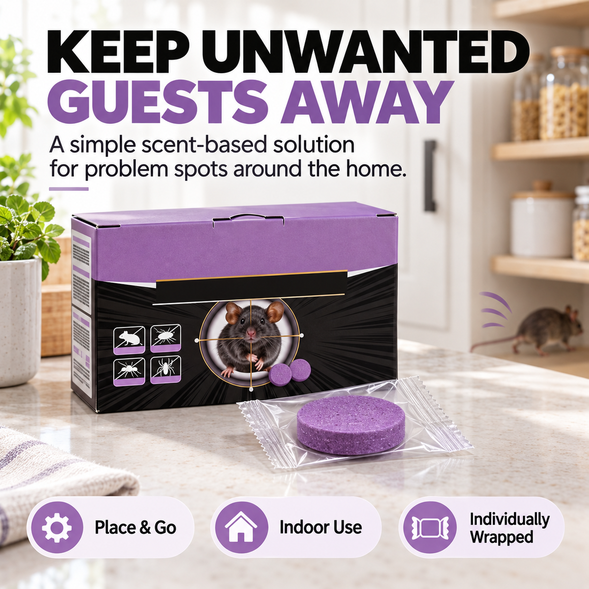 Indoor Pest Repellent Pucks – 12 Individually Wrapped