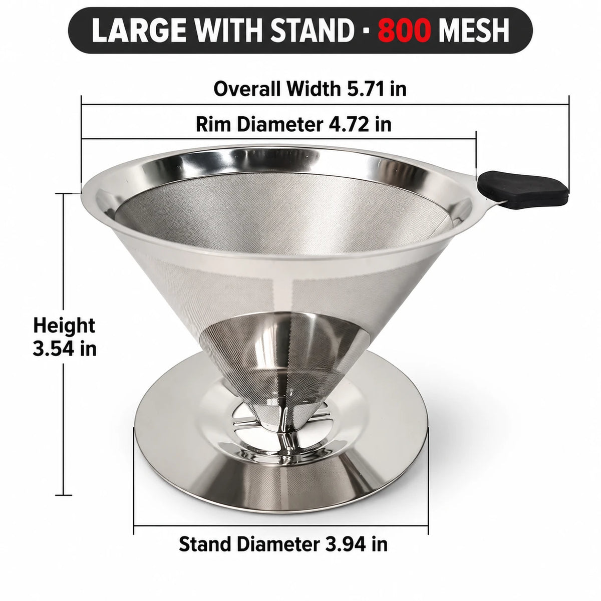 Reusable Stainless Steel Pour Over Coffee Filter for Jars| No More Disposable Paper Filters