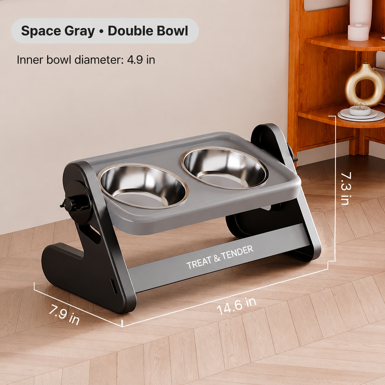 ðAdjustable Elevated Dog Bowl Stand & A Better Feeding Height.