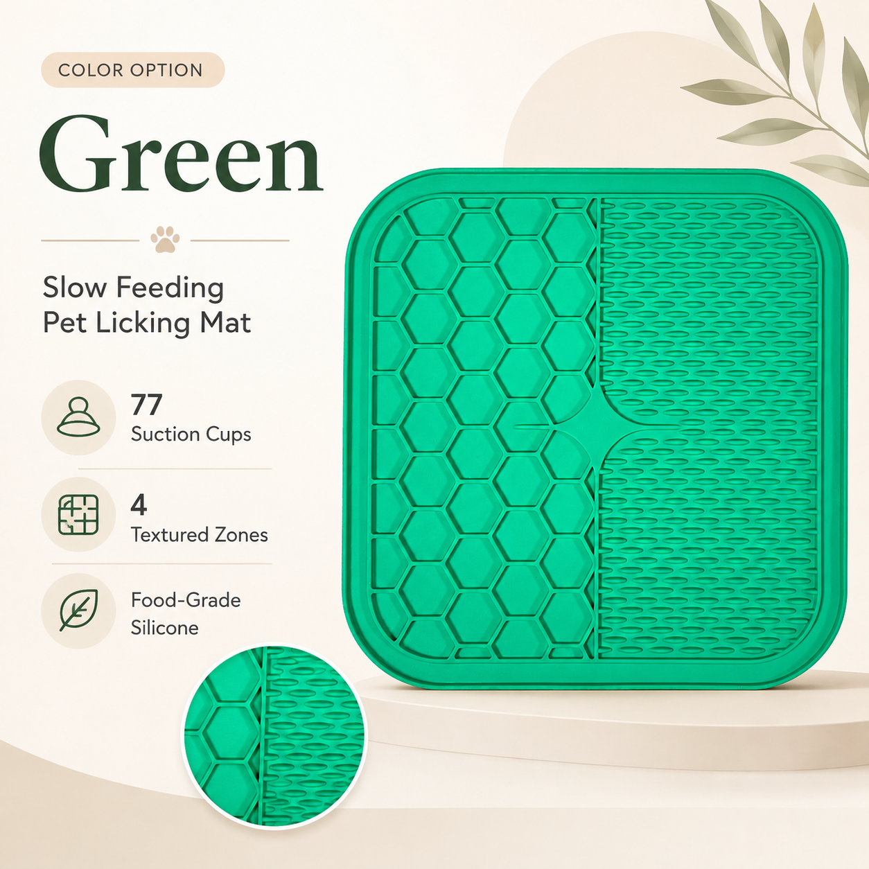 🐾77-Suction Pet Licking Mat for Dogs & Cats | Slow Feeder