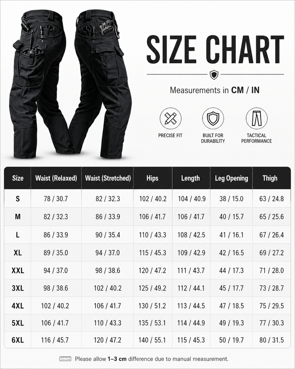 Men’s Tactical Pants – Stretch Waterproof Fabric, Durable Cargo Pants