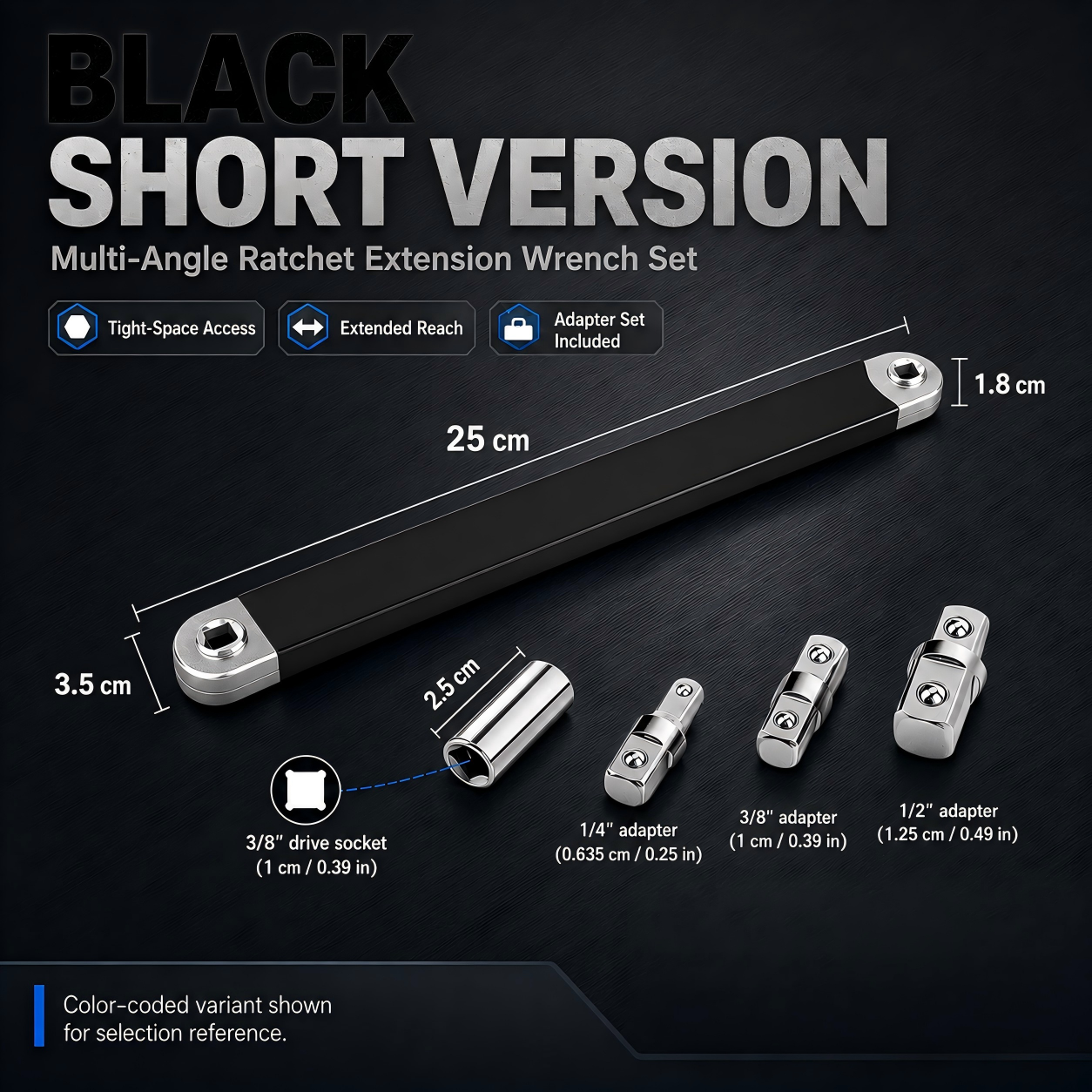 Multi-Angle Ratchet Extension Wrench for Tight Spaces