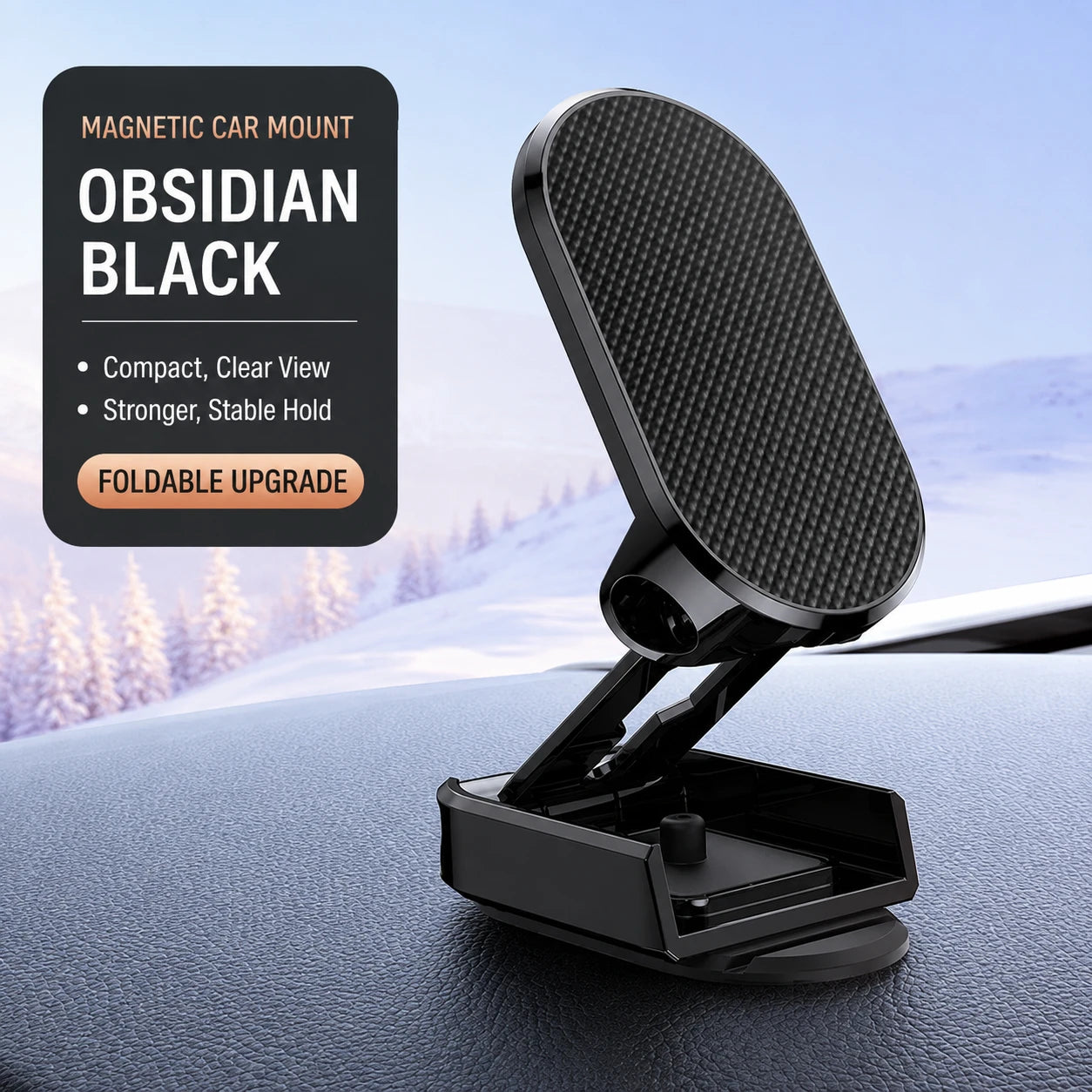 Foldable Magnetic Car Phone Mount | 6 N52 Magnets