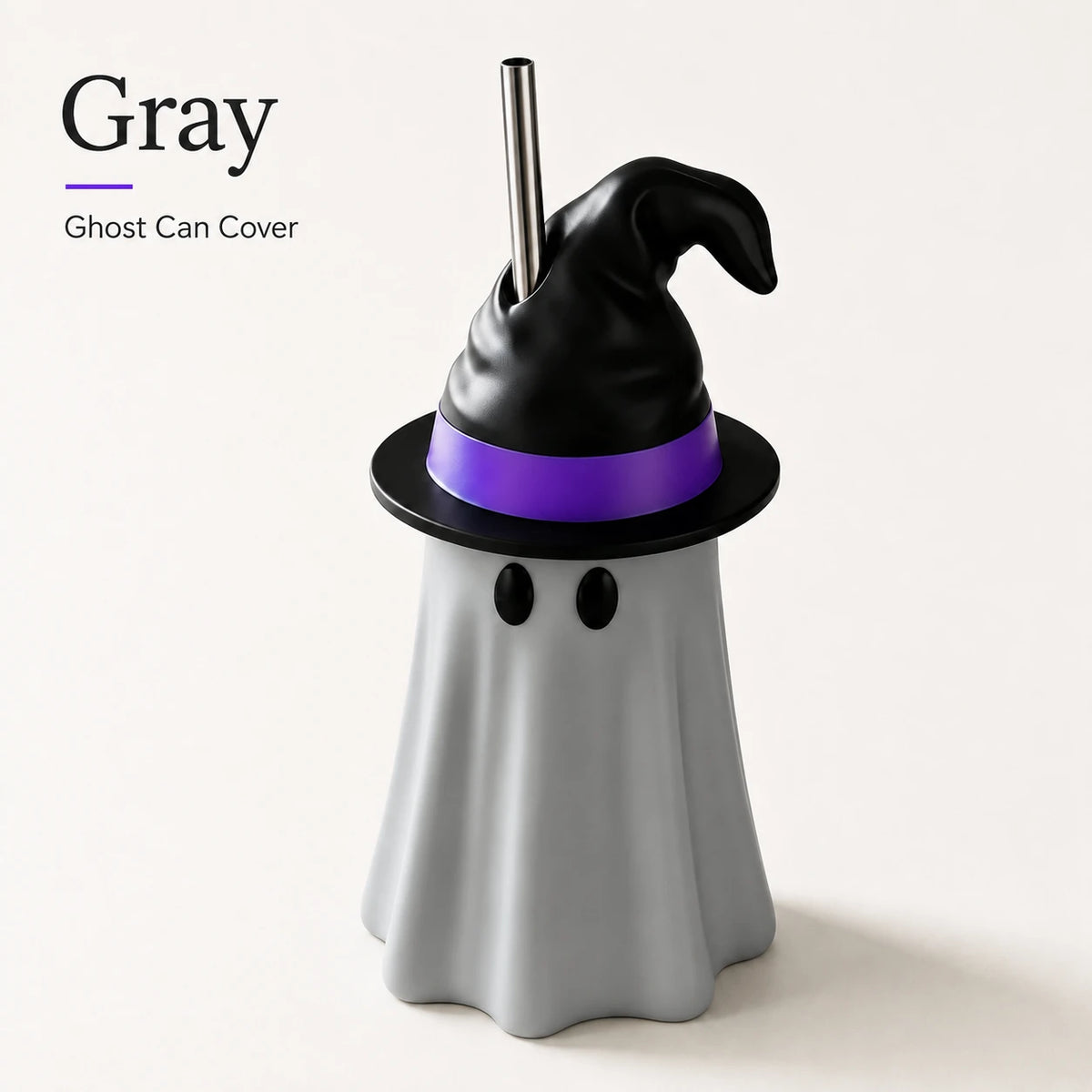 Halloween Ghost Can Cover | Reusable Spooky Drink Holder
