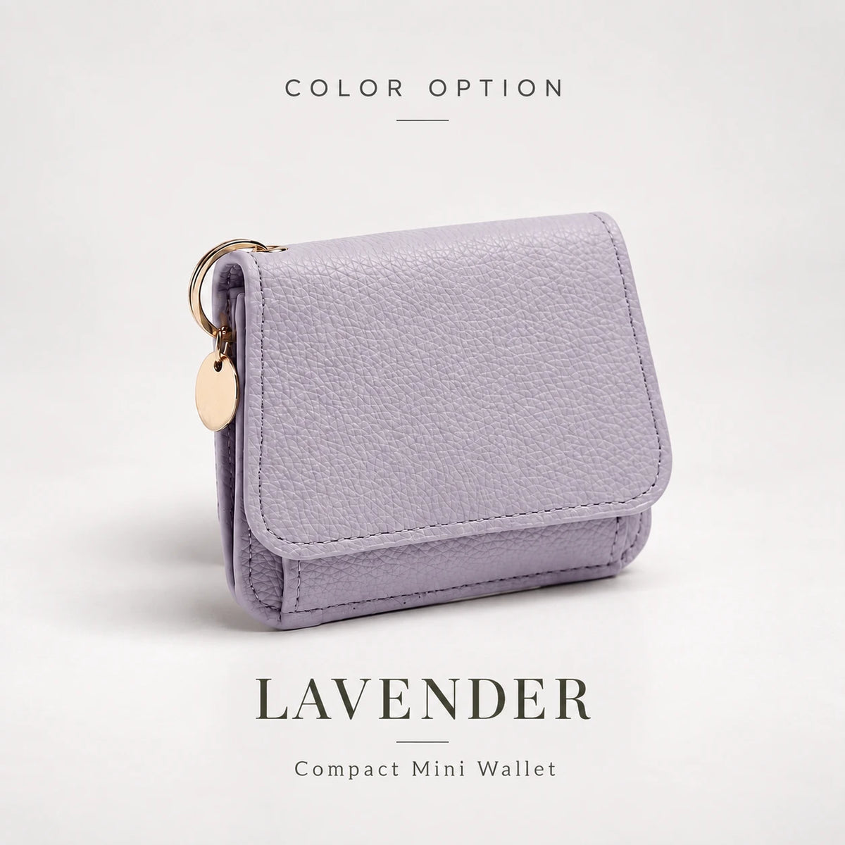 Compact PU Leather Card Wallet with ID Window & Coin Pocket