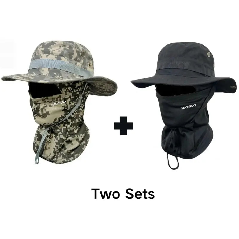 Camouflage Fisherman Hat with Detachable Face & Neck Mask ๐ค ๐ฟ