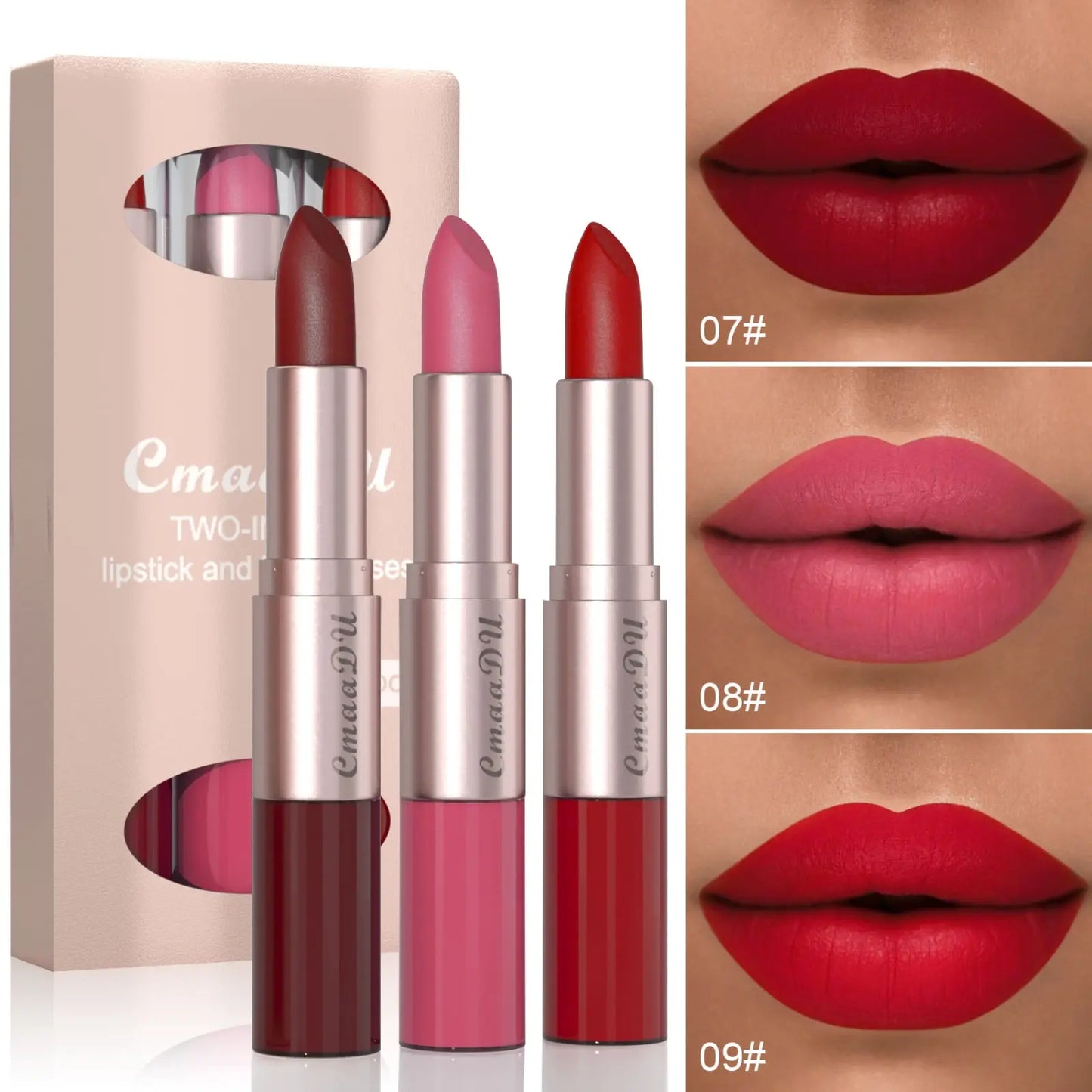 Dual-Ended Matte Lipstick and Lip Gloss