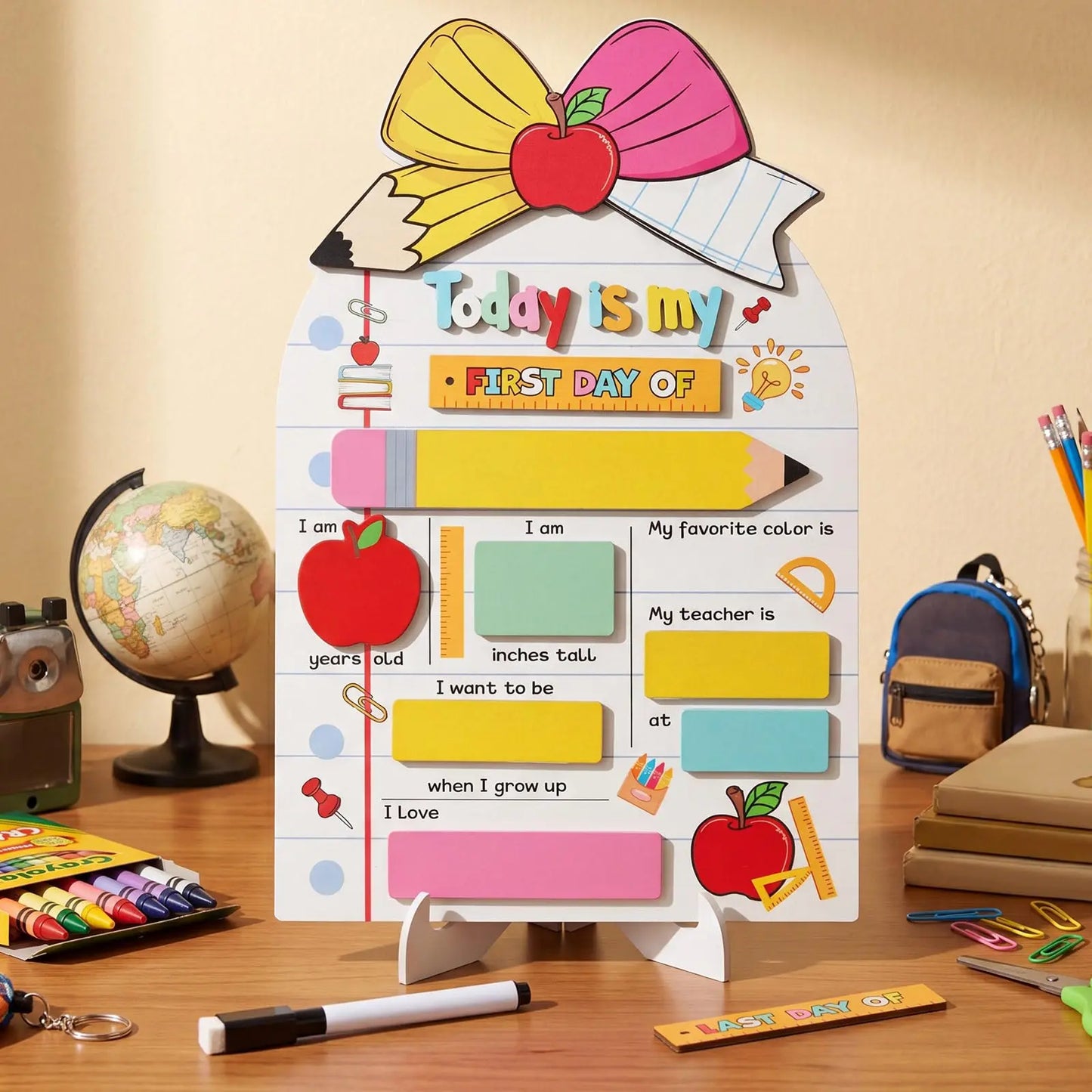 ✏️ Reusable Wooden First & Last Day of School Memory Board