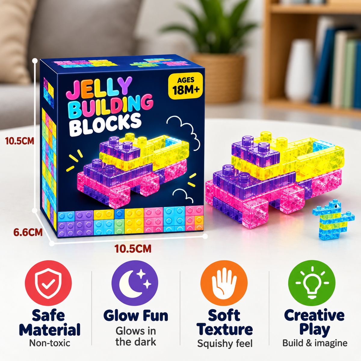 π Glow-in-the-Dark Squishy Jelly Building Blocks β Soft Creative Building Toy for Kids