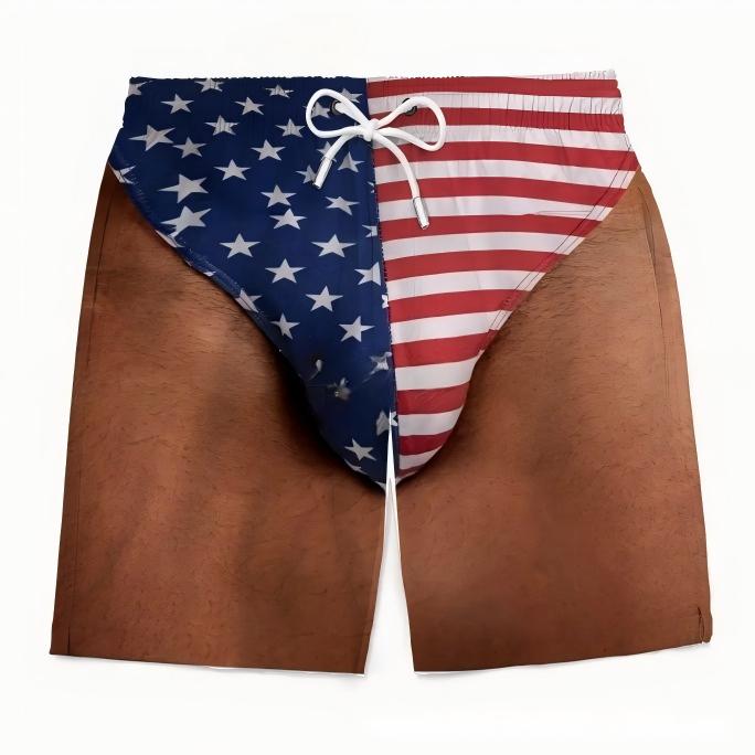 🌴Custom American Flag Illusion Beach Shorts | Funny Gift S-5XL👀