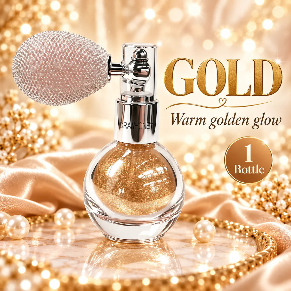 Vintage Squeeze-Bulb Shimmer Glow Spray – Fine Mist Sparkle in 4 Shades