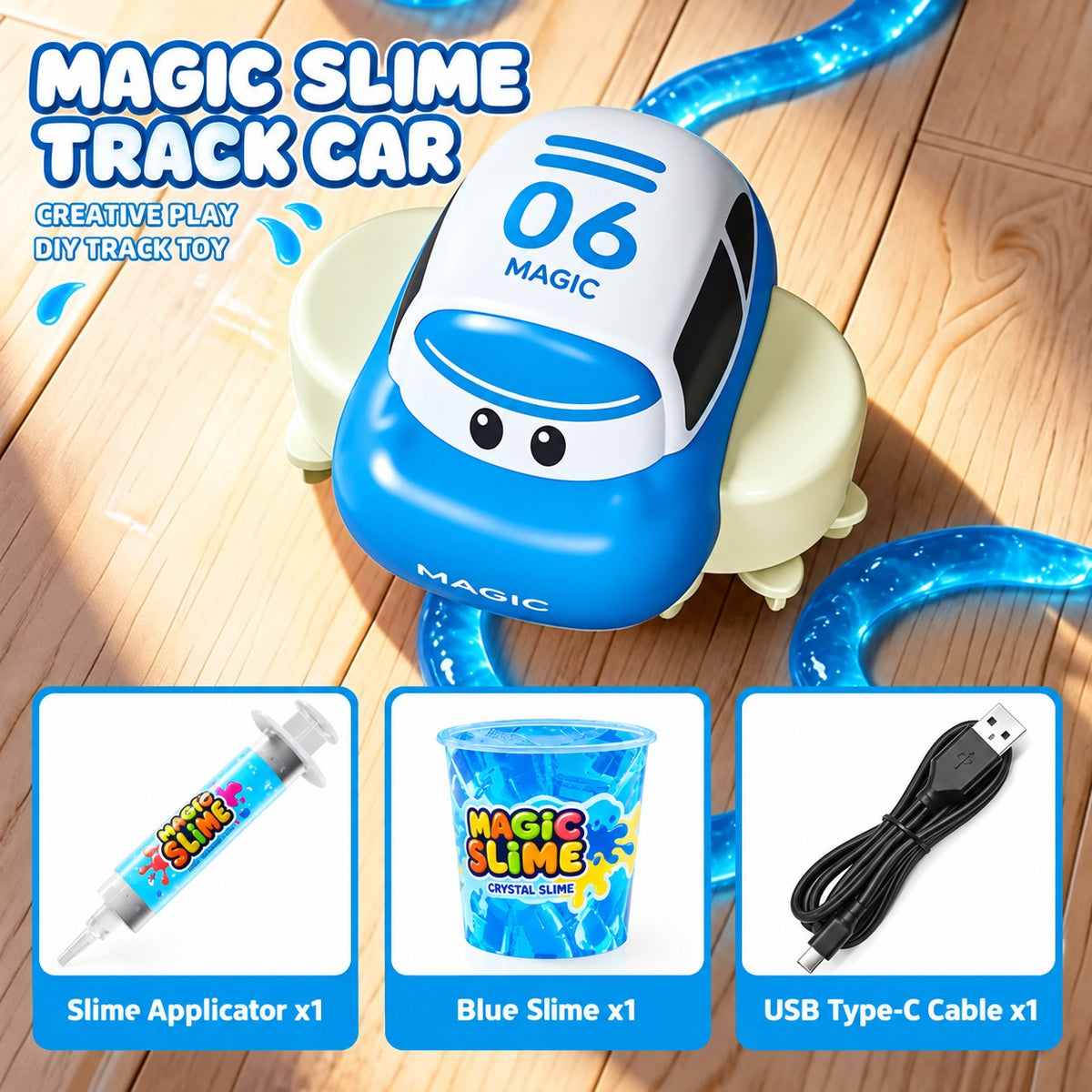 🚗✨ Magic Slime Track Car – DIY Build Your Own Racetrack Toy for Kids 🎨