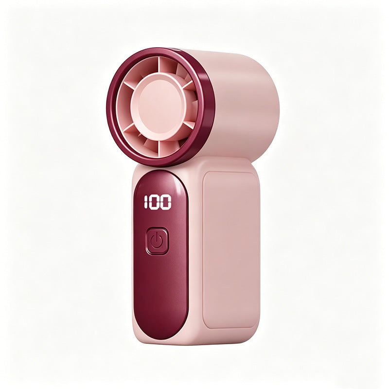Mini Handheld Turbo Fan with LED Display 🌪️💄