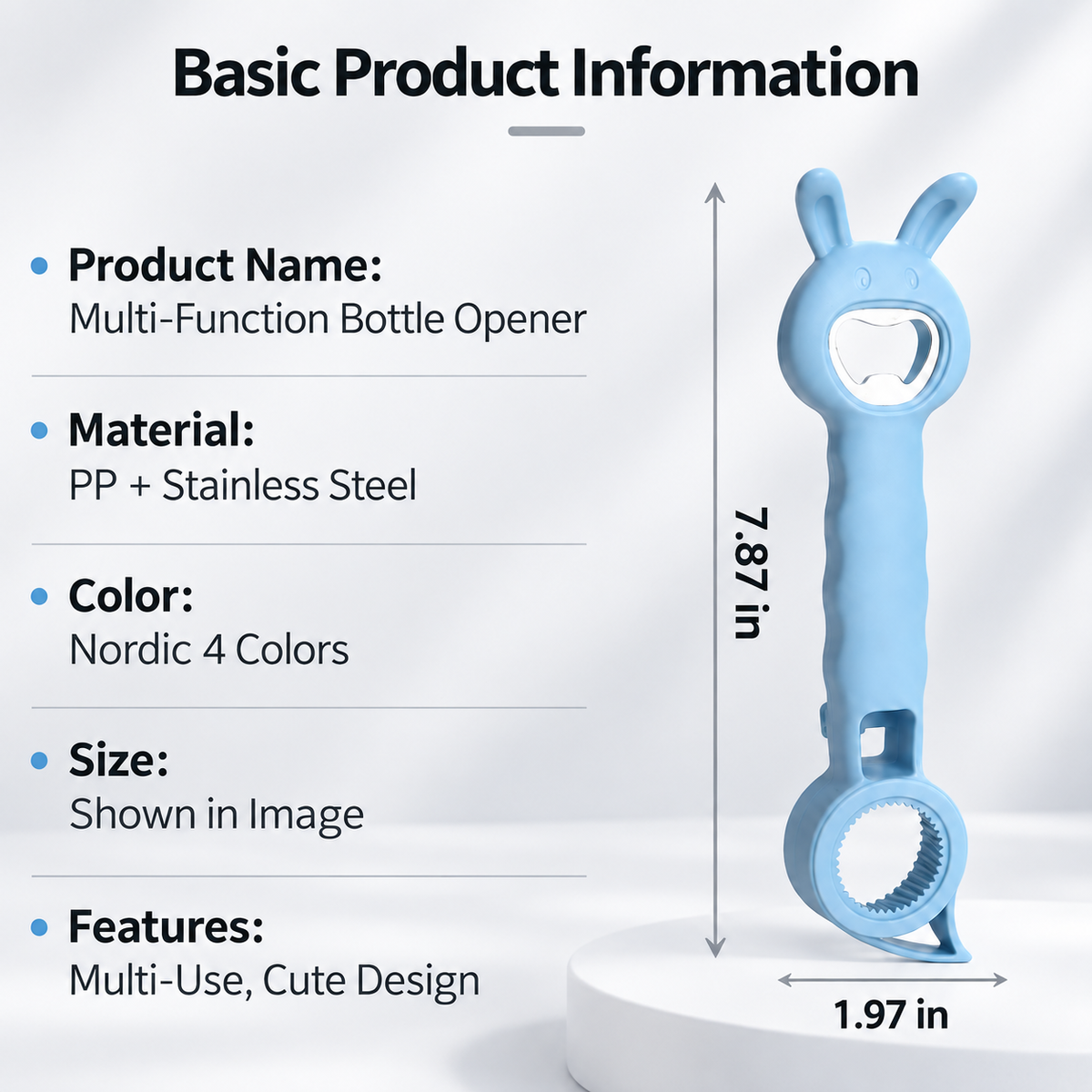 🔧🐰4-in-1 Multifunctional Rabbit-Shaped Bottle and Jar Opener