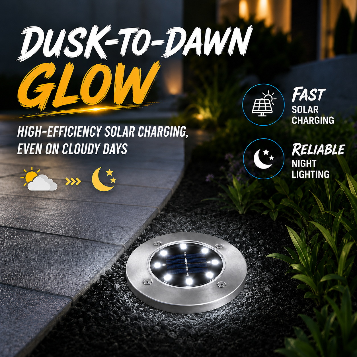 🌟 Solar Stainless Steel In-Ground Garden Lights 🌟