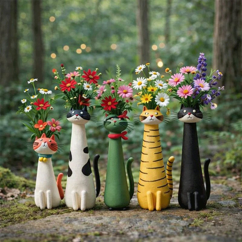 🐱 Quirky Cat Vase 🌸 Cute Home Decor