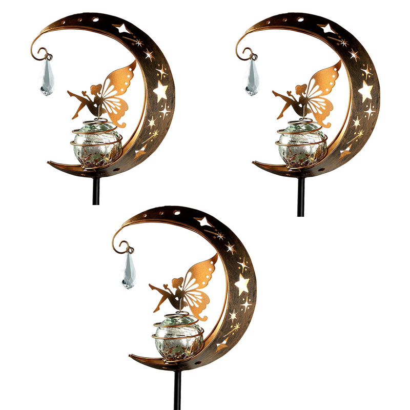 Whimsical Moon & Fairy Solar Garden Stake Light