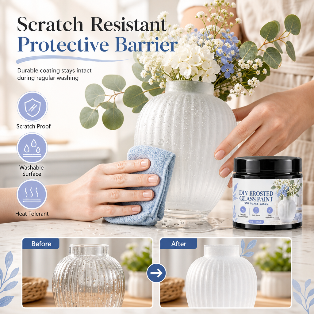 🎨 Frosted Glass Paint – DIY Makeovers for Vases & Jars