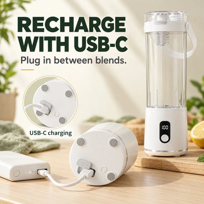 Portable Blender Cup with Carry Handle for Smoothies and Shakes