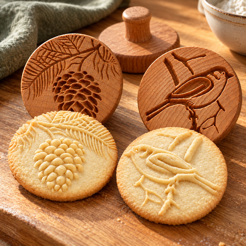 Cozy Impressions – Handcrafted Wooden Cookie Stamp Collection