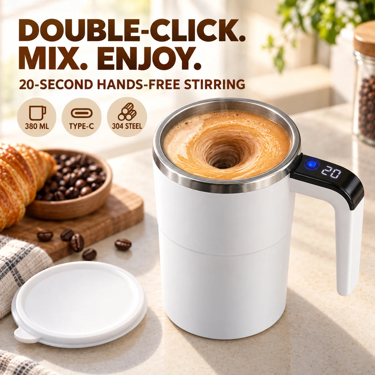 Rechargeable Self-Stirring Mug