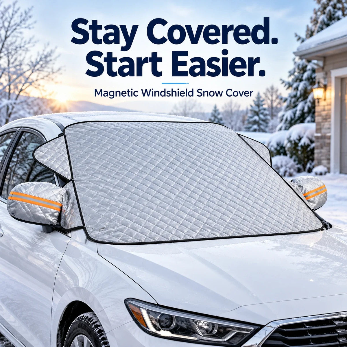 🚘Magnetic-attach windshield snow shield