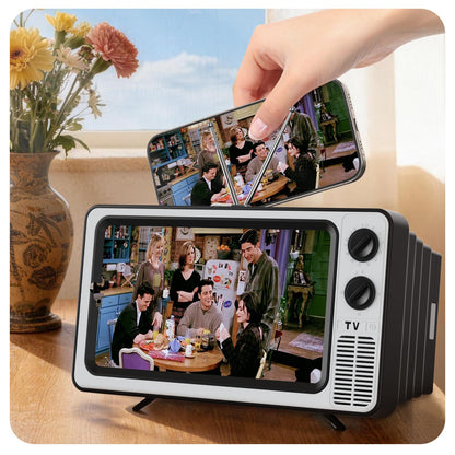 📺 Retro TV Phone Screen Magnifier – 12" Foldable 2–3X Enlarged Hands-Free Viewing Screen