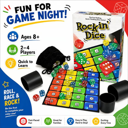 🎲 Fast-Paced Fun for the Whole Family! Rockin' Dice Board Game for Kids & Adults 🎉✨